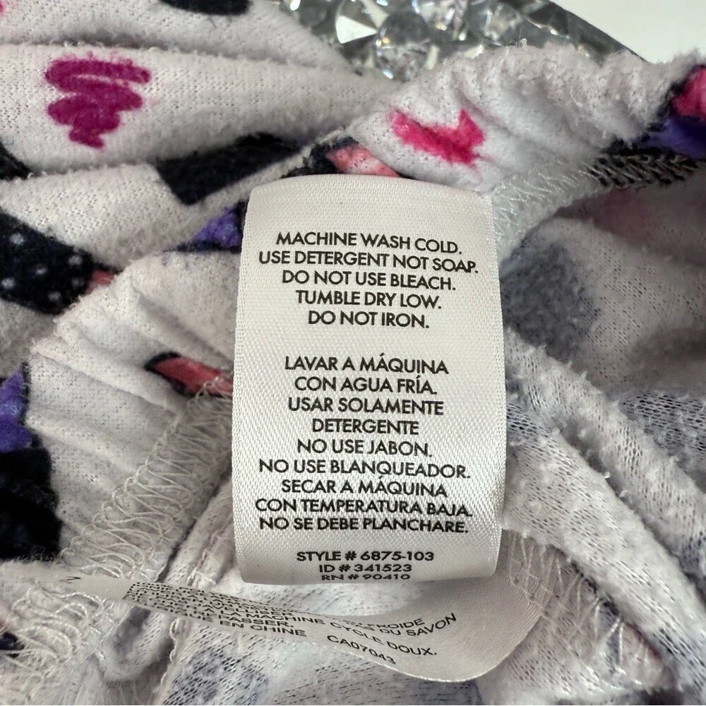 Nicole Miller pants makeup White Pajama Pants with Pink & Purple Lipstick Print